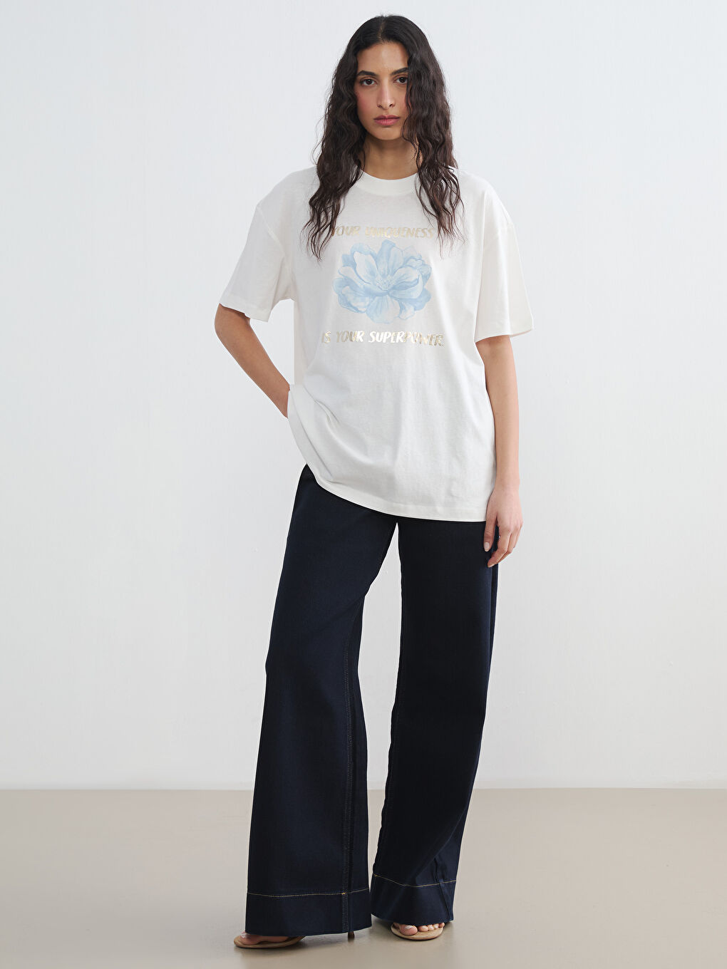 Crew Neck Printed Women's T-Shirt-1