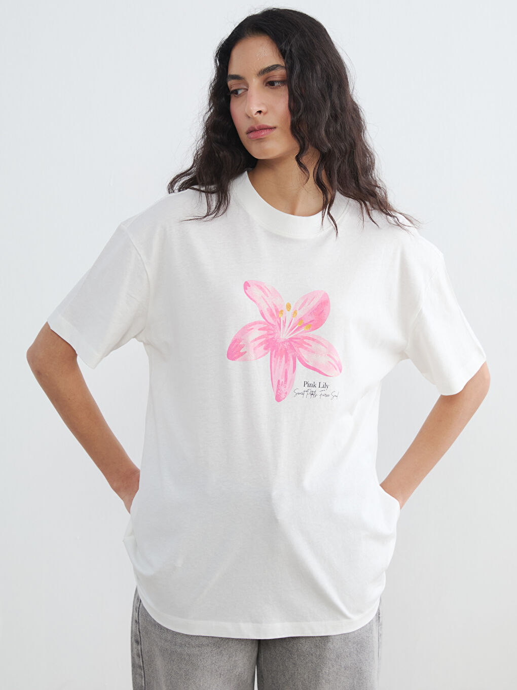 Crew Neck Printed Women's T-Shirt