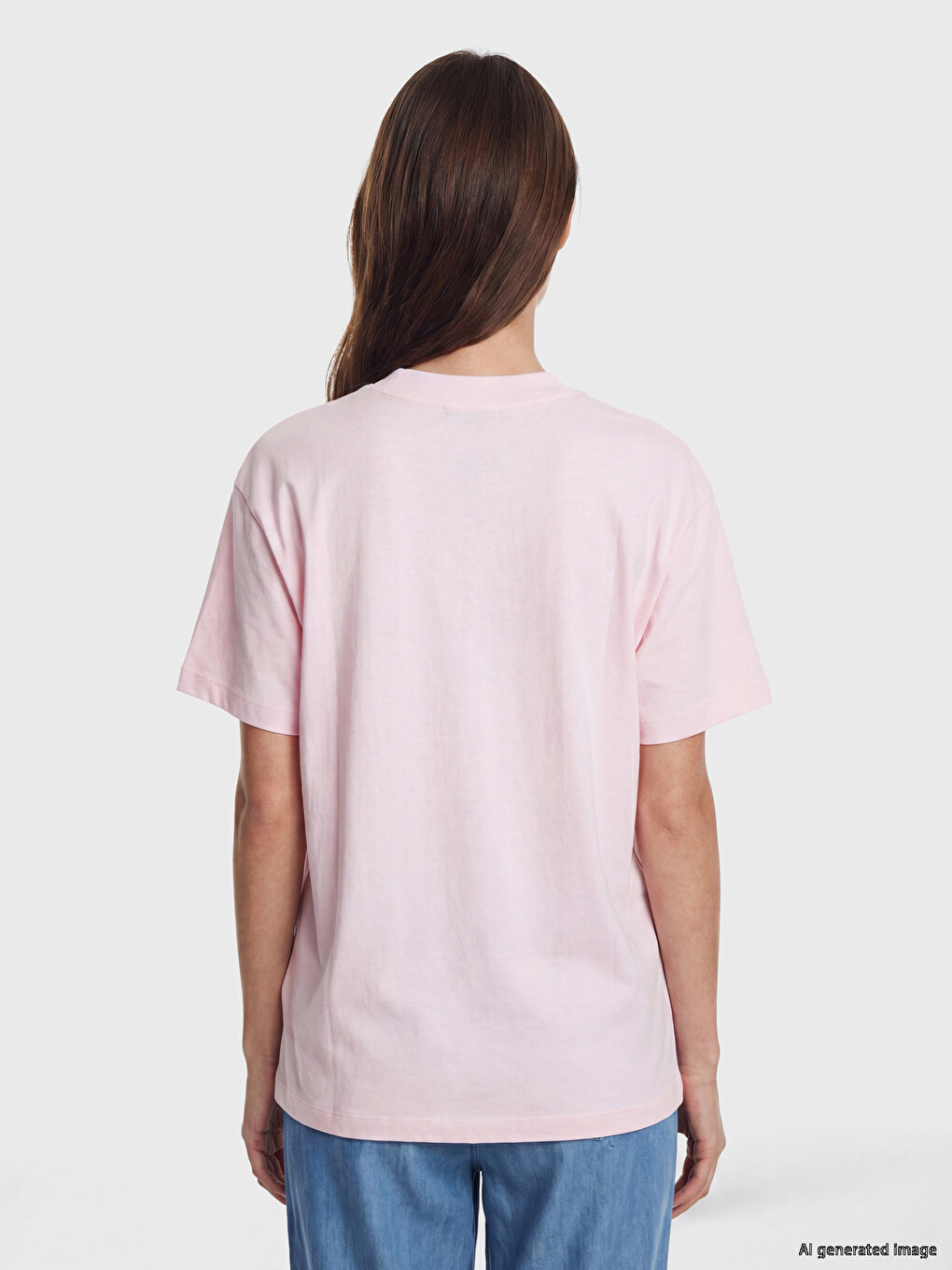 T-shirt me jakë të rrumbullakët i stampuar për gra-2