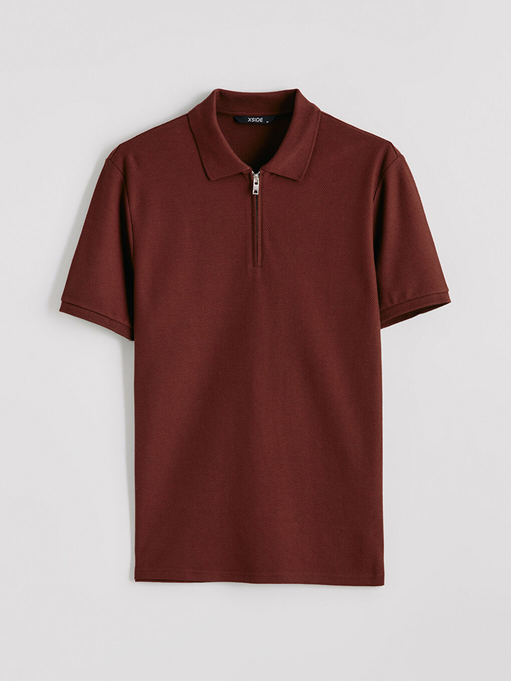 Kahverengi Polo Yaka Penye Erkek Tişört-4