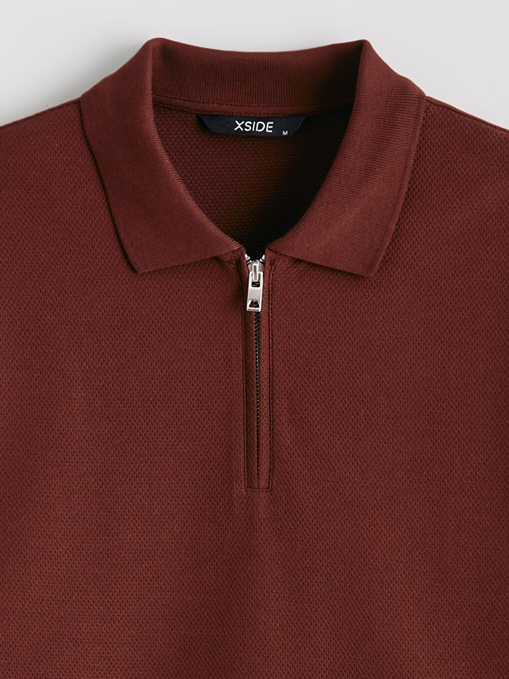 Kahverengi Polo Yaka Penye Erkek Tişört-5