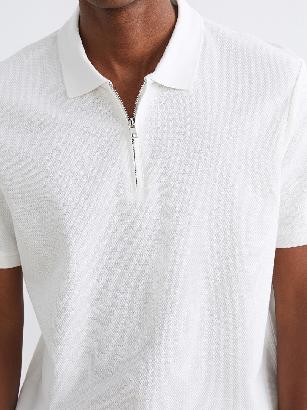 Ekru Polo Yaka Penye Erkek Tişört-2