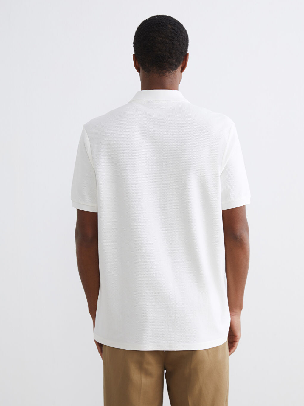 Ekru Polo Yaka Penye Erkek Tişört-3