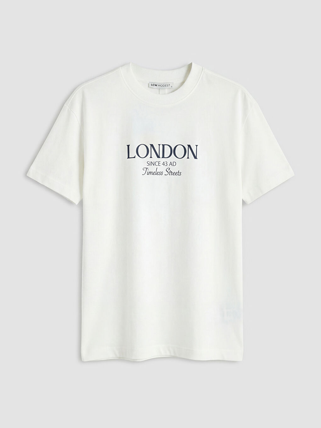 მრგვალი საყელო London ნაბეჭდი ქალების მაისური-4