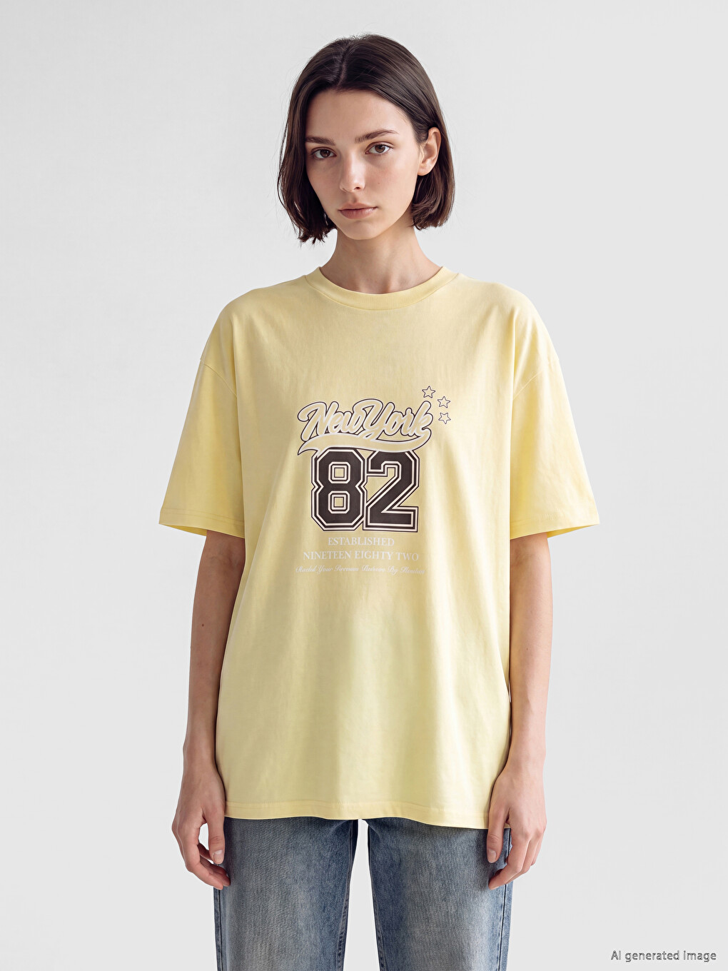 Crew Neck New York Printed Women's Tunic
