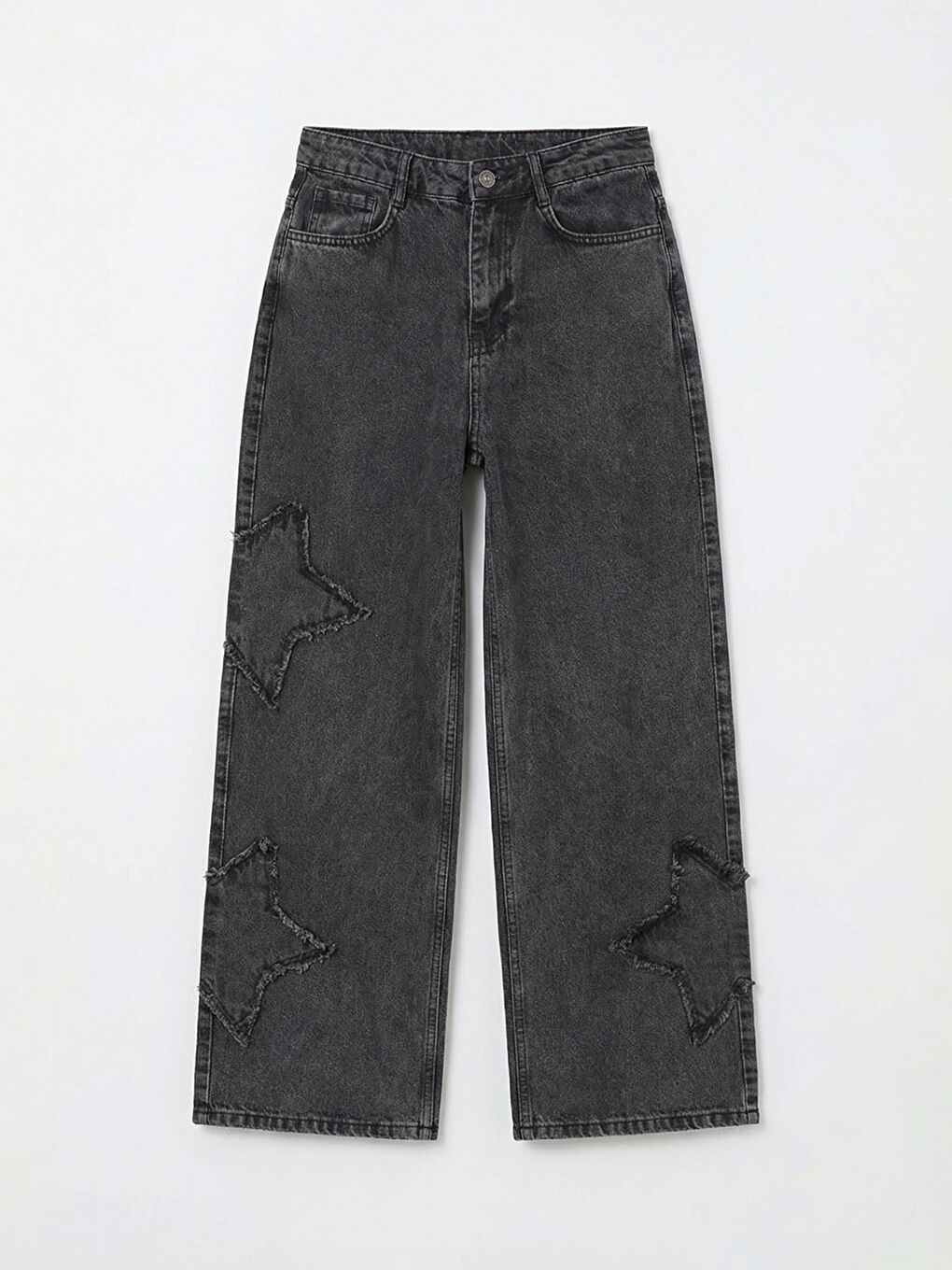 Girls' Wide-Leg Jean Trousers-1