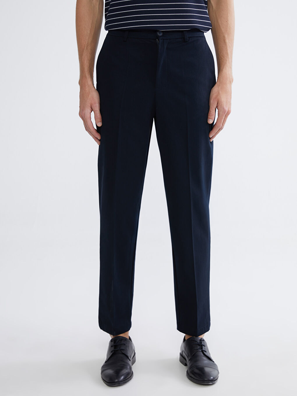 Lacivert Standart Kalıp Gabardin Erkek Pantolon-2