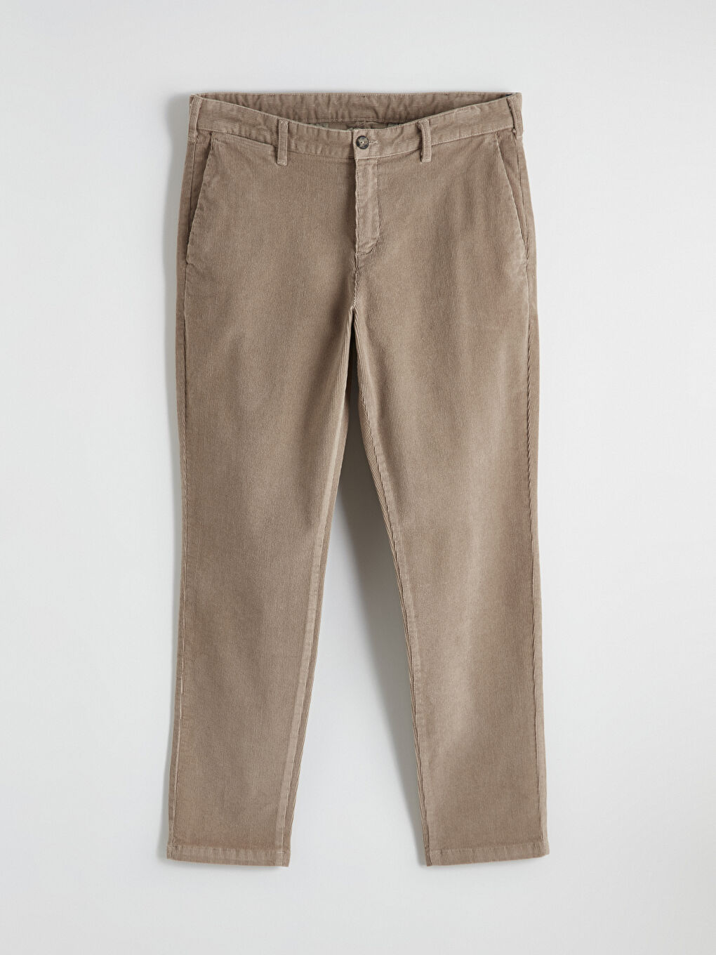 Bej Standart Kalıp Kadife Erkek Pantolon