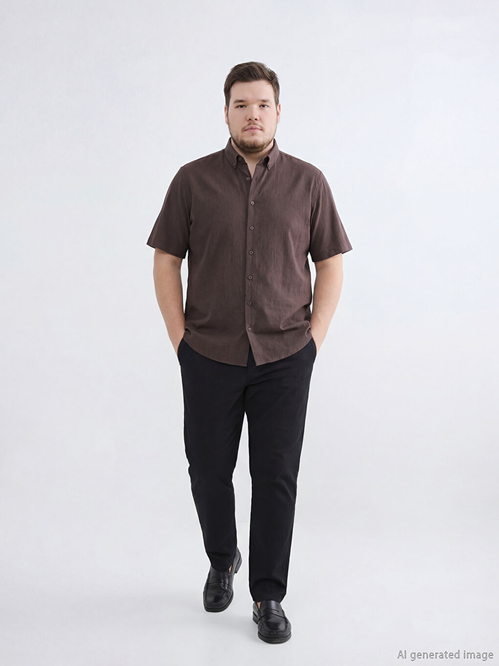 Siyah Standart Kalıp Gabardin Erkek Pantolon-1