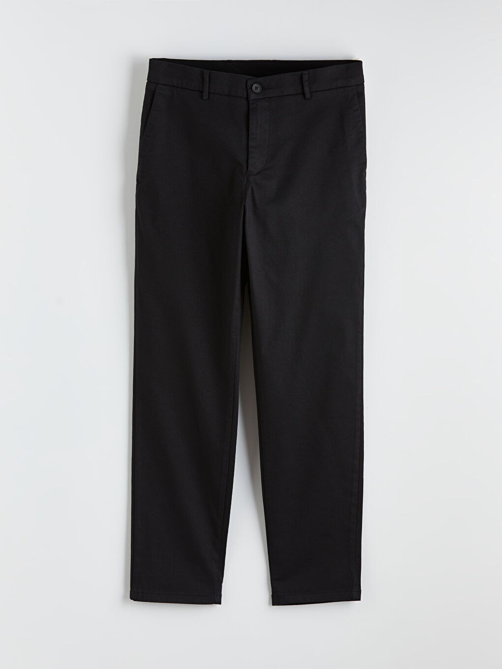 Siyah Standart Kalıp Gabardin Erkek Pantolon-5