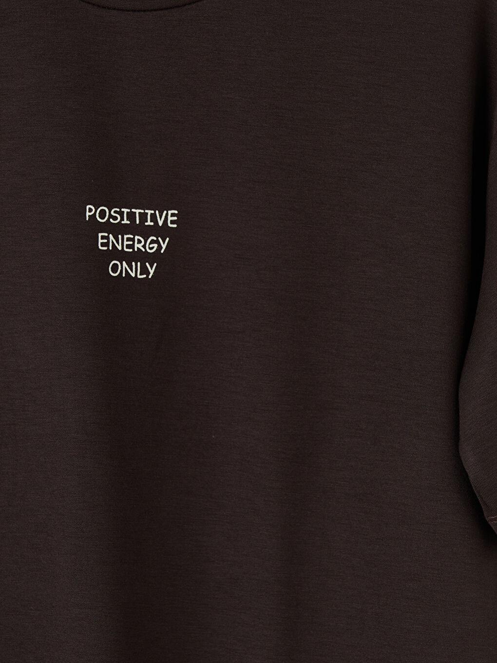 Kahverengi Baskılı Soft Touch Kadın Tişört-2