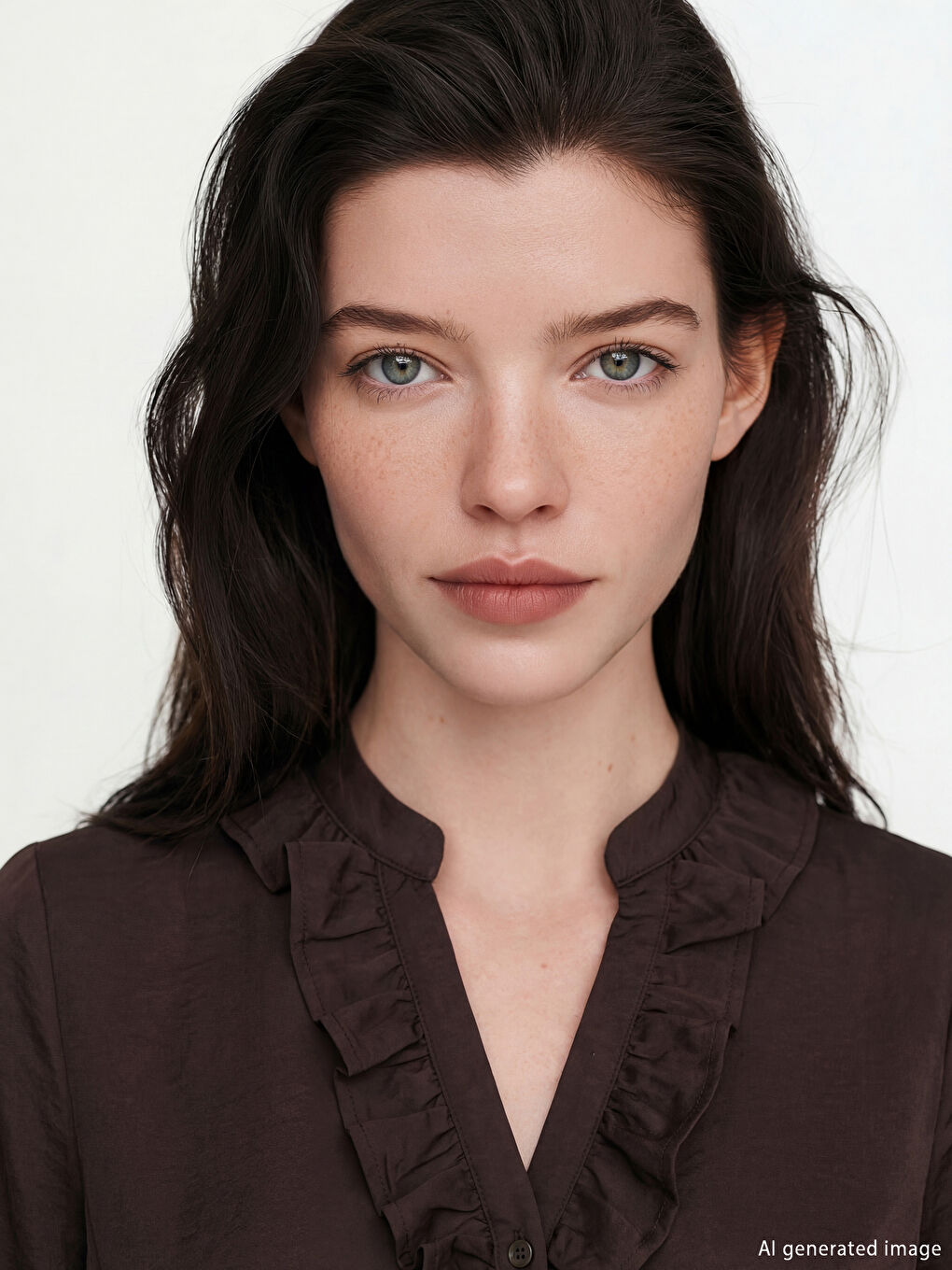 Notch Neck Frilled Blouse-2