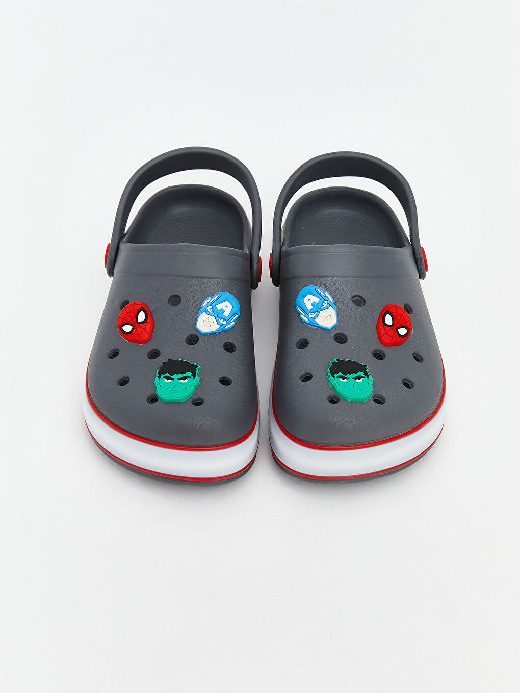 Antrasit Avengers Baskılı Erkek Bebek Plaj Sandaleti-3