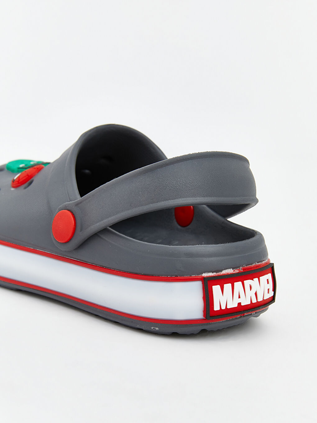 Antrasit Avengers Baskılı Erkek Bebek Plaj Sandaleti-5