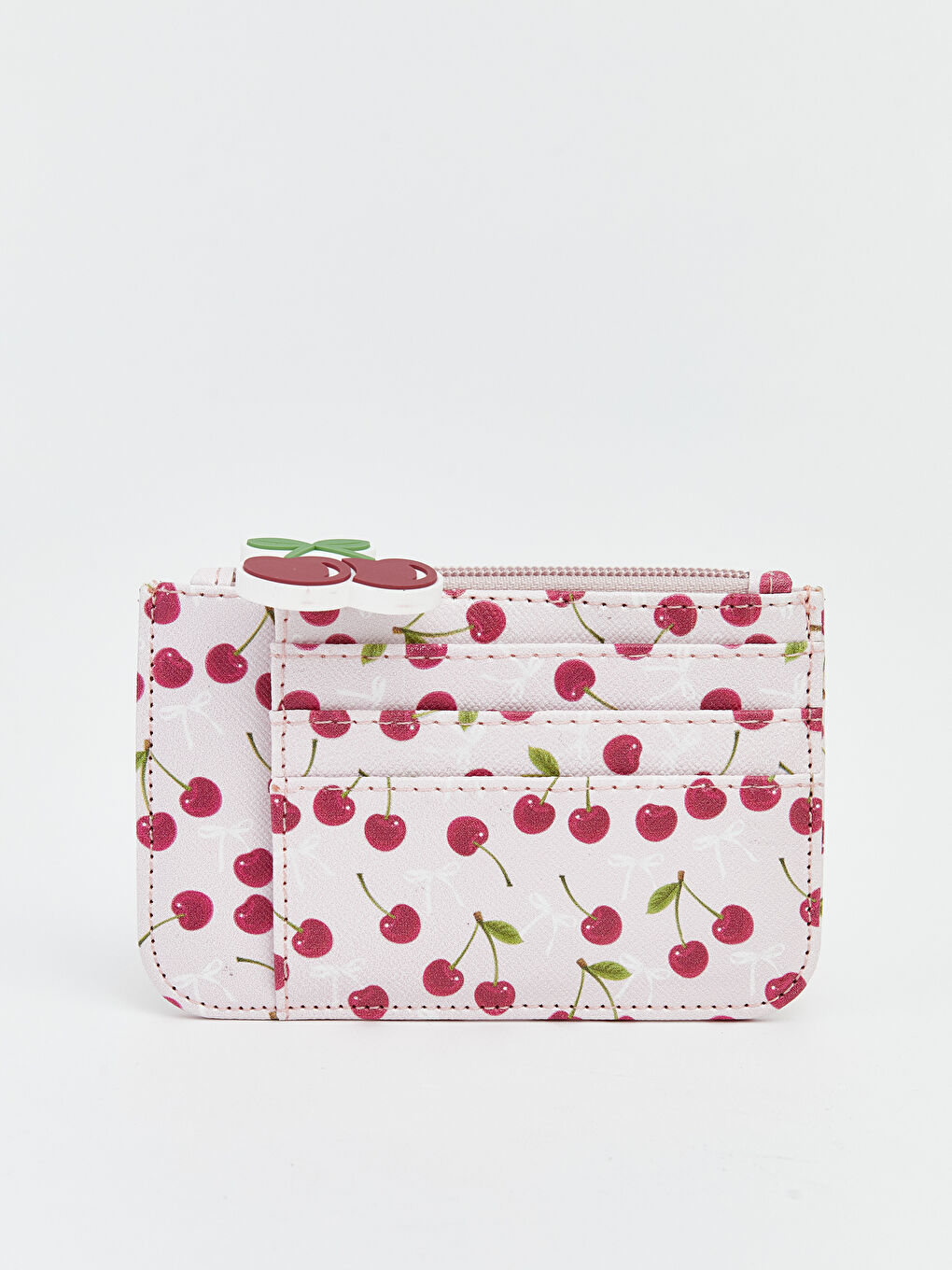 Pembe Kiraz Baskılı Kadın Cüzdan