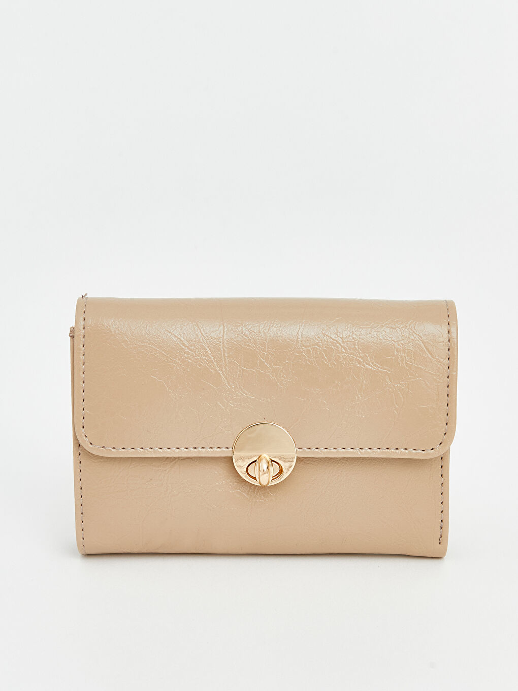 Kahverengi Çıtçıt Kapamalı Kadın Cüzdan