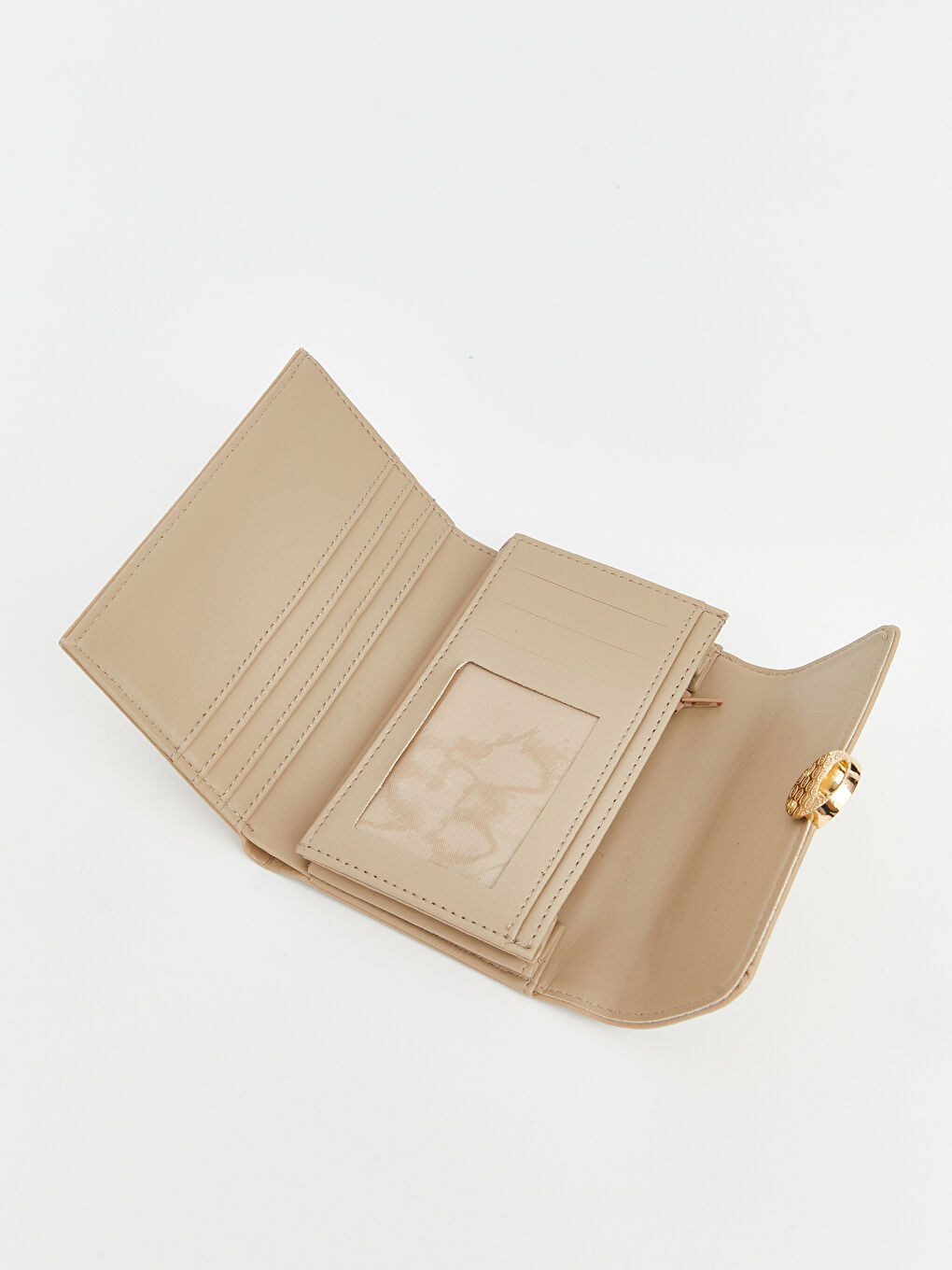 Kahverengi Çıtçıt Kapamalı Kadın Cüzdan-2