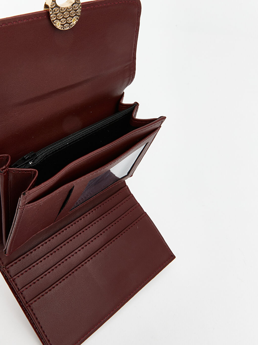 Bordo Çıtçıt Kapamalı Kadın Cüzdan-2