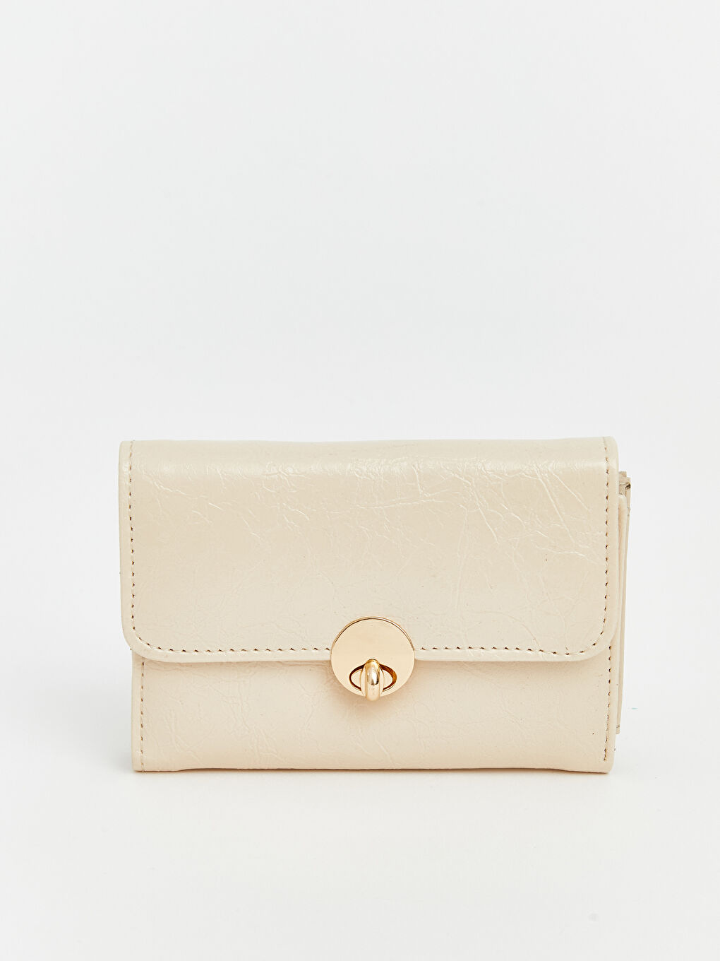 Ekru Çıtçıt Kapamalı Kadın Cüzdan