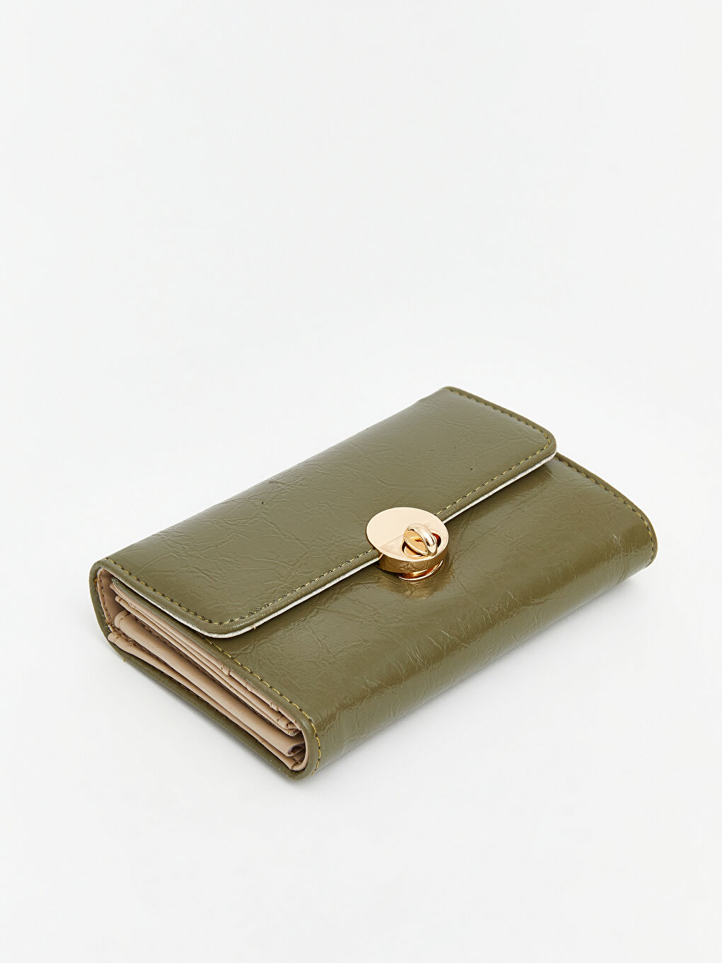Yeşil Çıtçıt Kapamalı Kadın Cüzdan-1