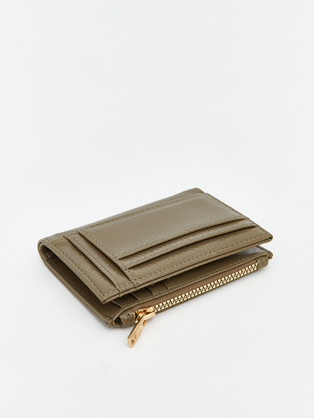 Yeşil Deri Görünümlü Kadın Cüzdan-1