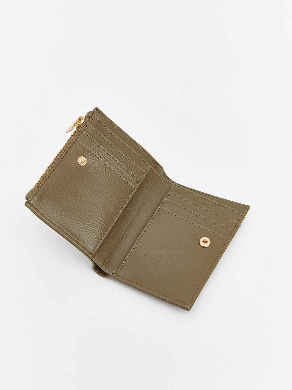 Yeşil Deri Görünümlü Kadın Cüzdan-2