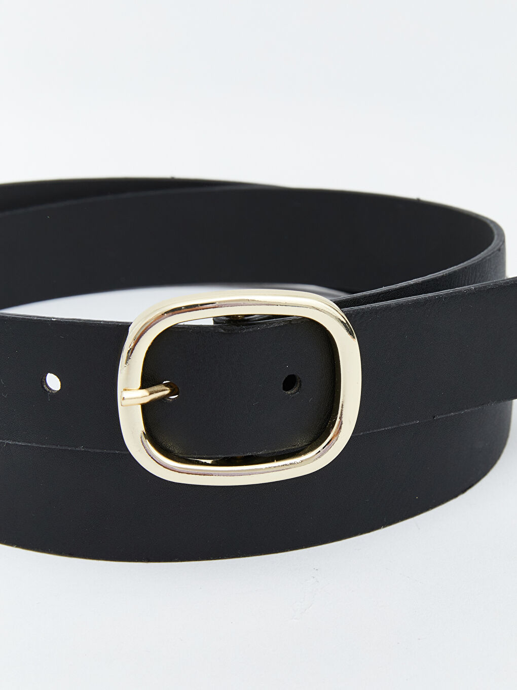 Siyah Deri Görünümlü Kadın Kemer -3