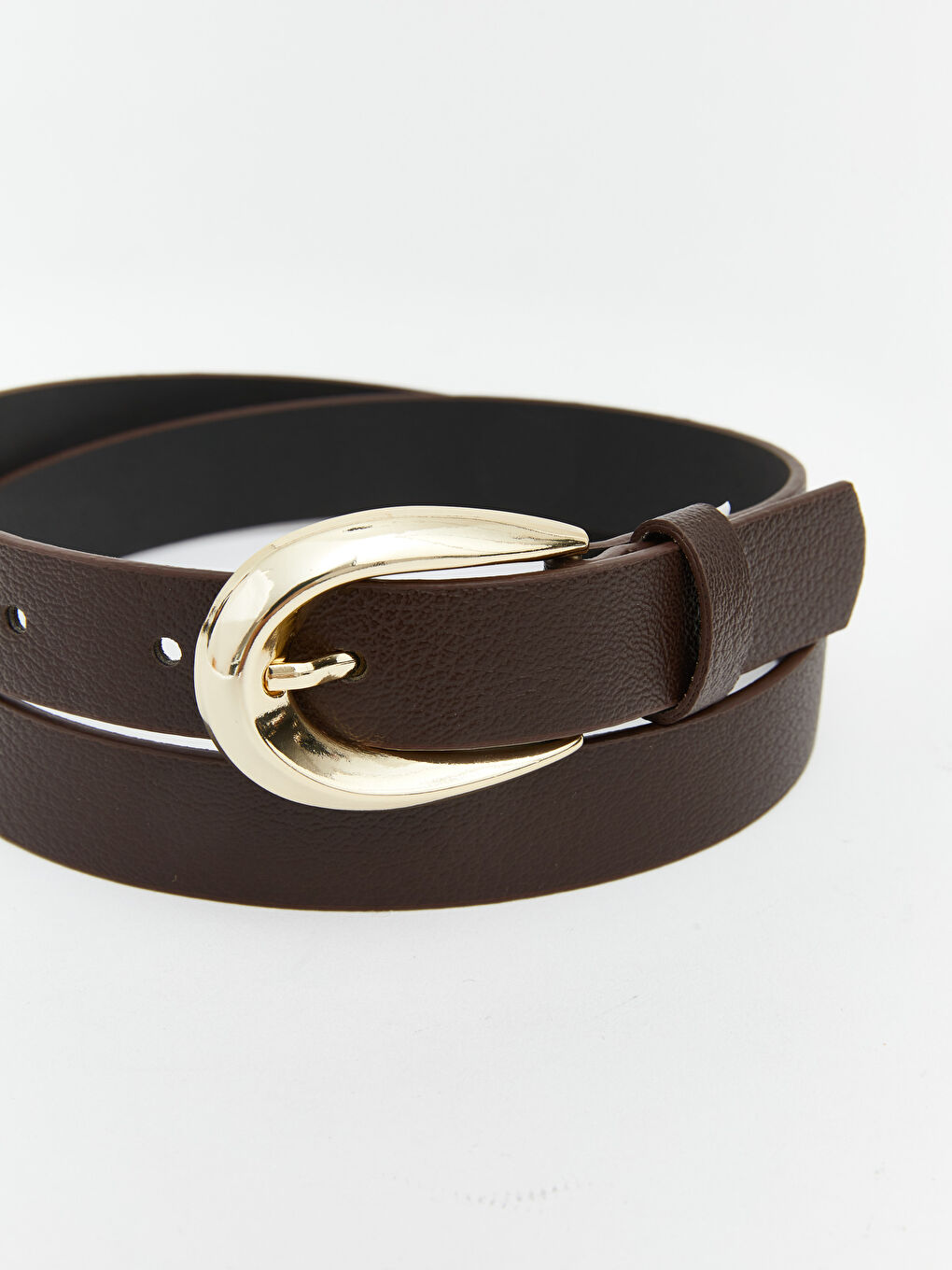 Kahverengi Deri Görünümlü Kadın Kemer-1