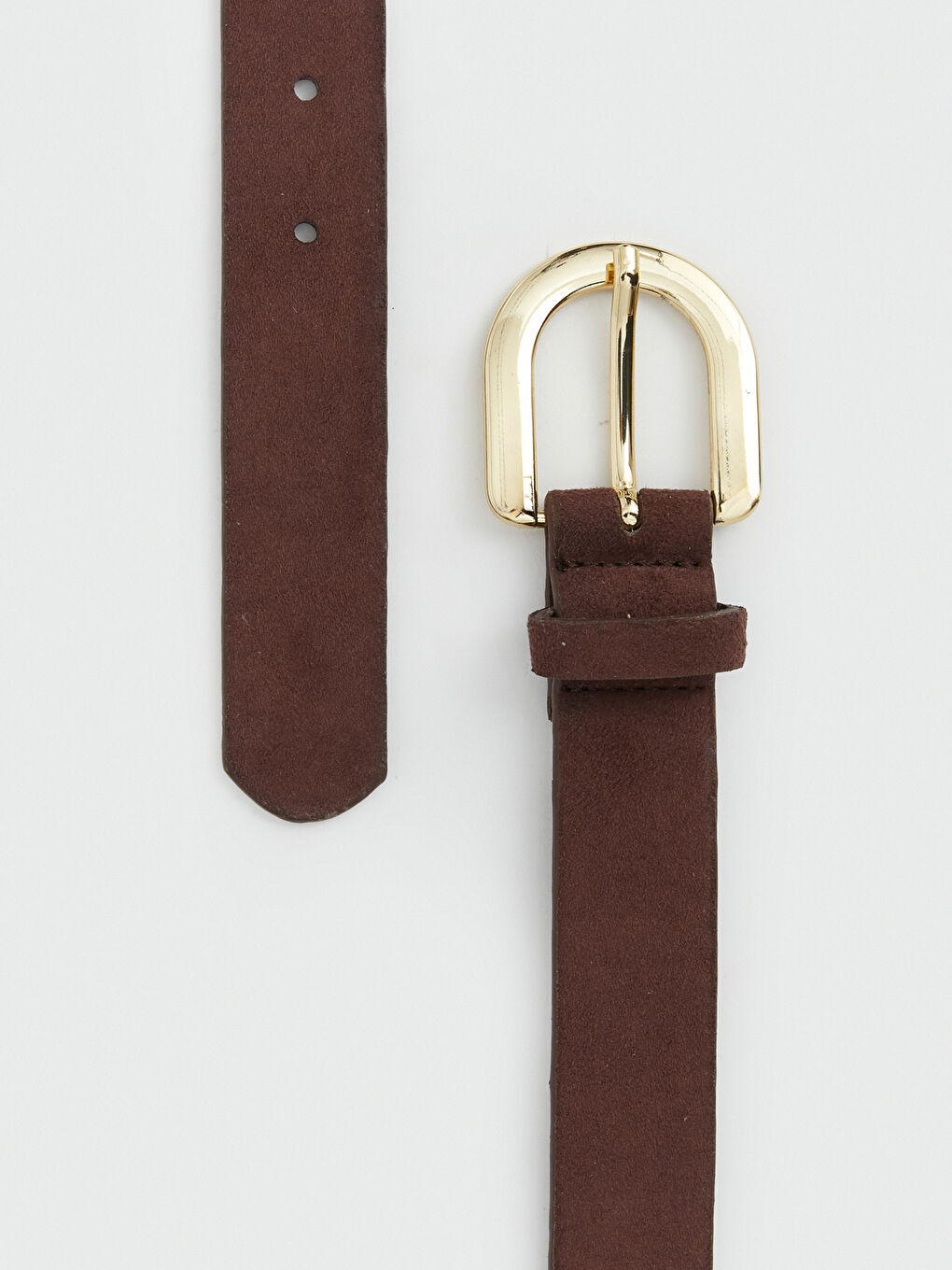 Kahverengi Süet Görünümlü Kadın Kemer-2