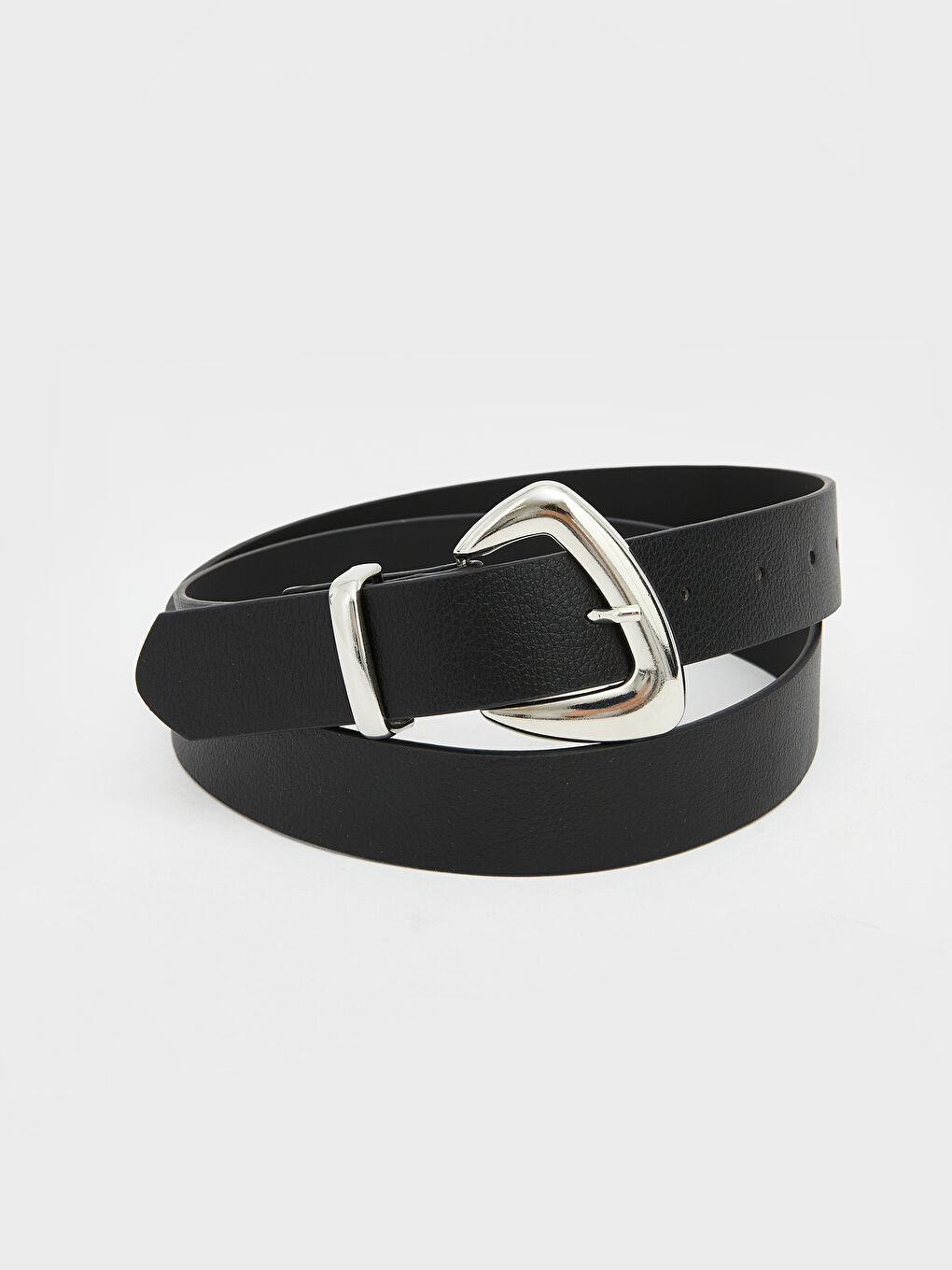 Siyah Deri Görünümlü Kadın Kemer 