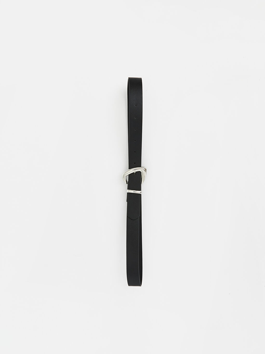 Siyah Deri Görünümlü Kadın Kemer -1