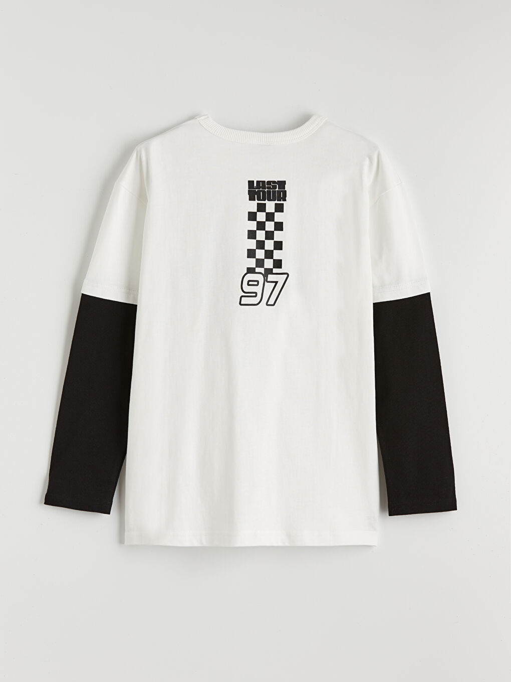 Ekru Bisiklet Yaka Baskılı Erkek Çocuk Tişört-2