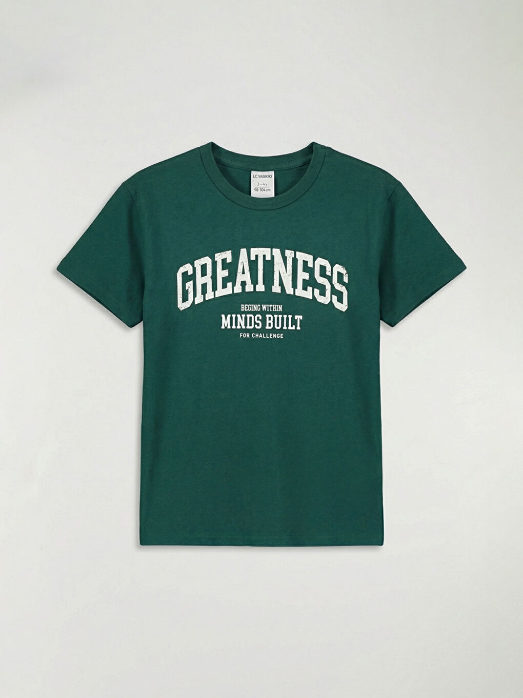 Yeşil Bisiklet Yaka Baskılı Erkek Çocuk Tişört