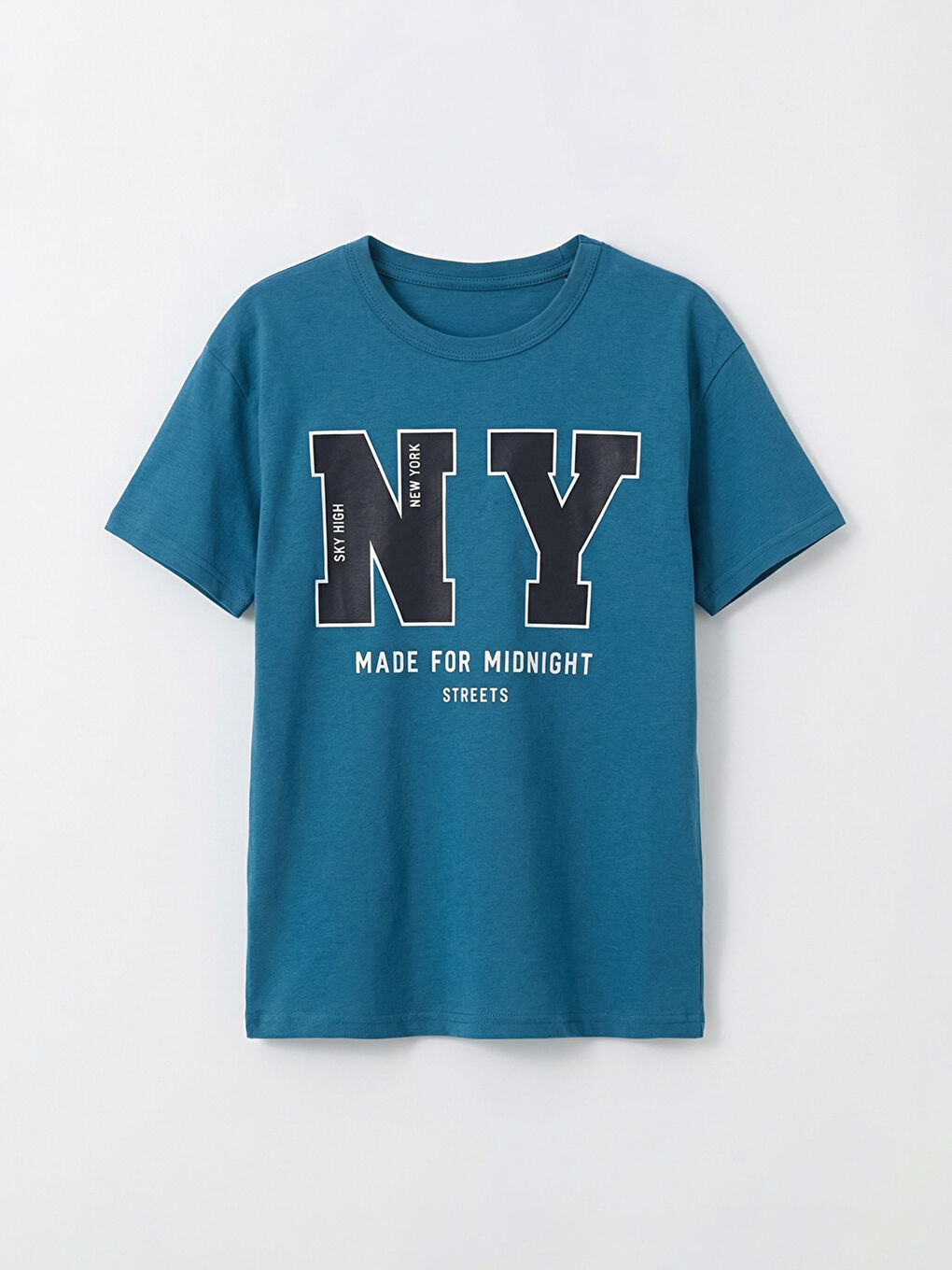 Mavi Baskılı Erkek Çocuk Tişört-1