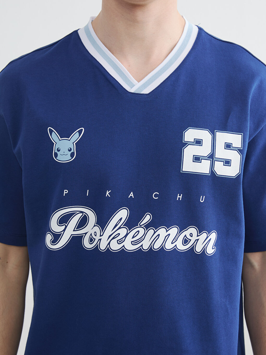 Lacivert Oversize Pokémon Baskılı Erkek Tişört-2