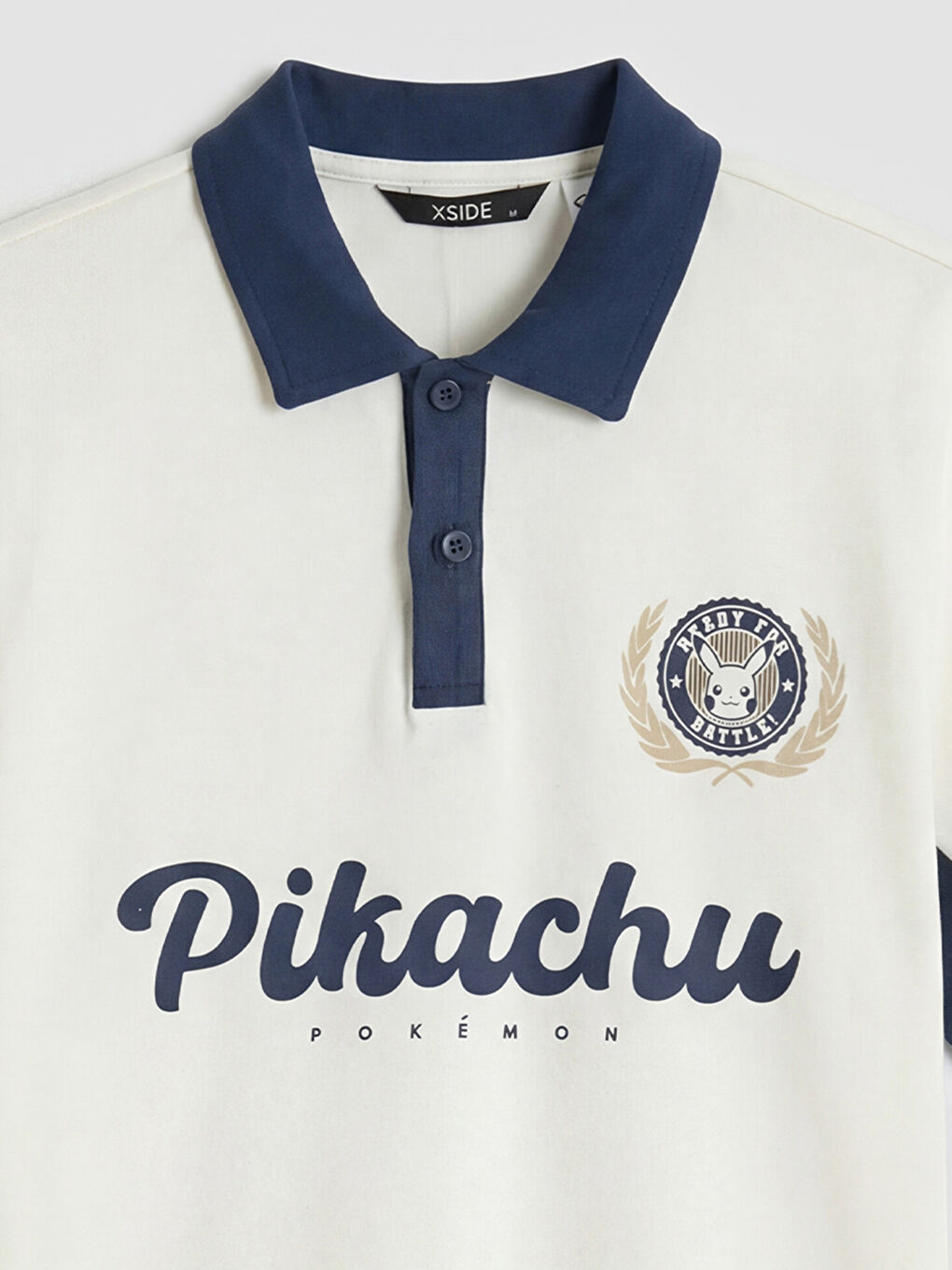 Ekru Polo Yaka Pokemon Baskılı Erkek Tişört-2