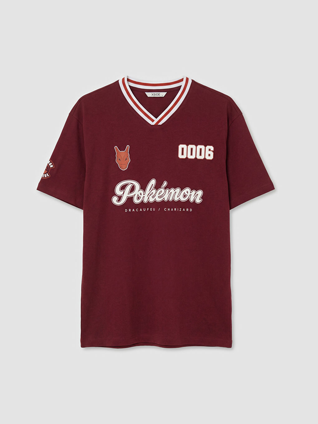 Bordo Pokemon Baskılı Erkek Tişört-4