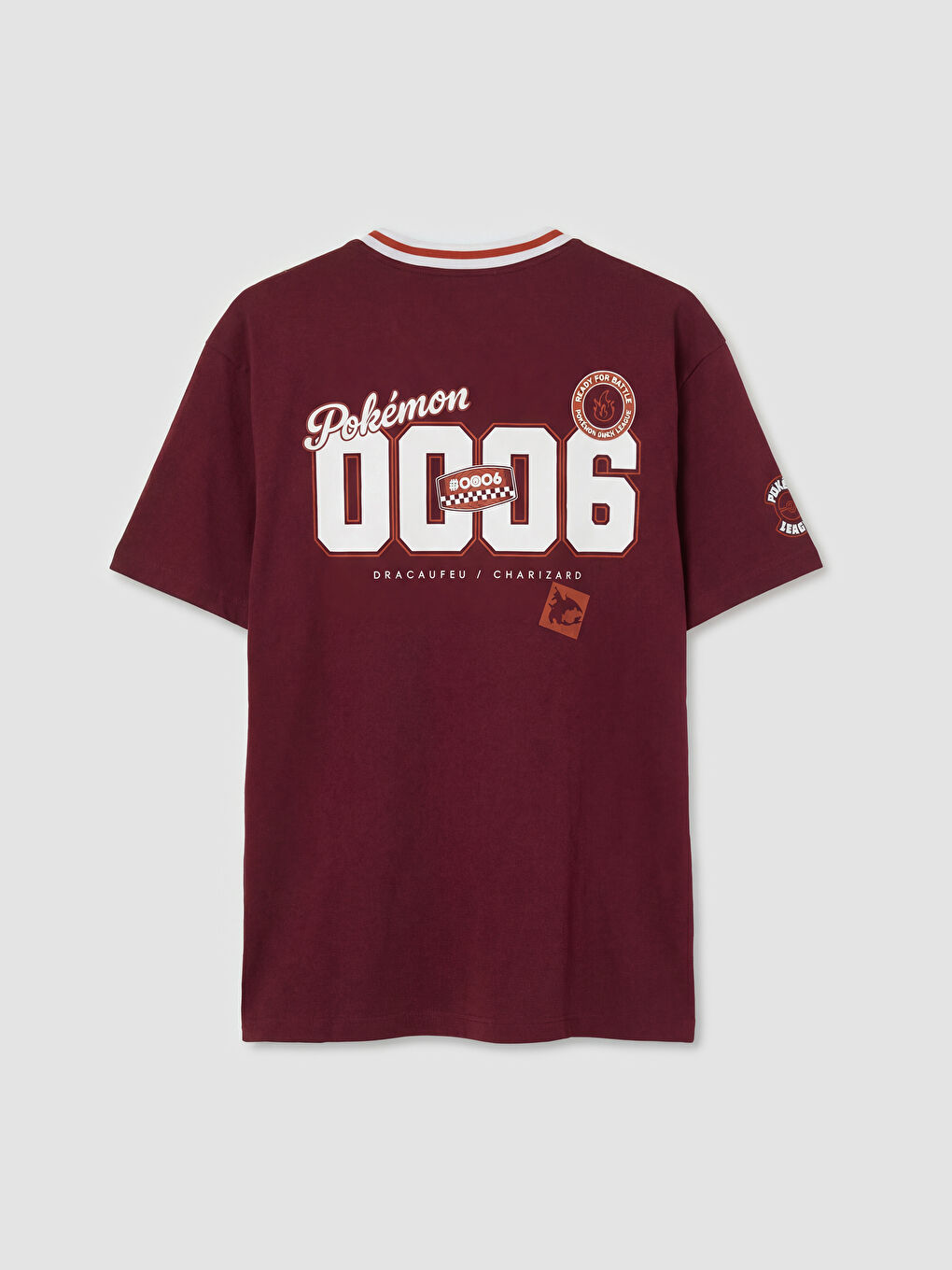 Bordo Pokemon Baskılı Erkek Tişört-5