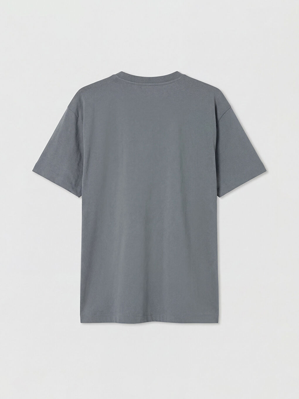 Gri Bisiklet Yaka Superman Baskılı Erkek Tişört-1