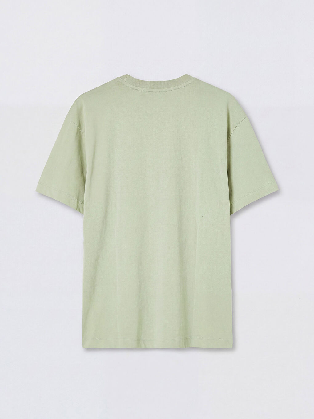 Yeşil Bisiklet Yaka Superman Baskılı Erkek Tişört-1