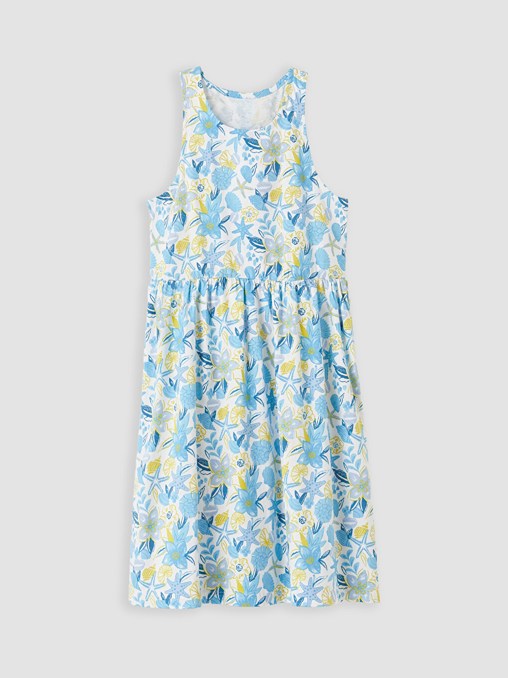 Crew Neck Patterned Girls' Dress