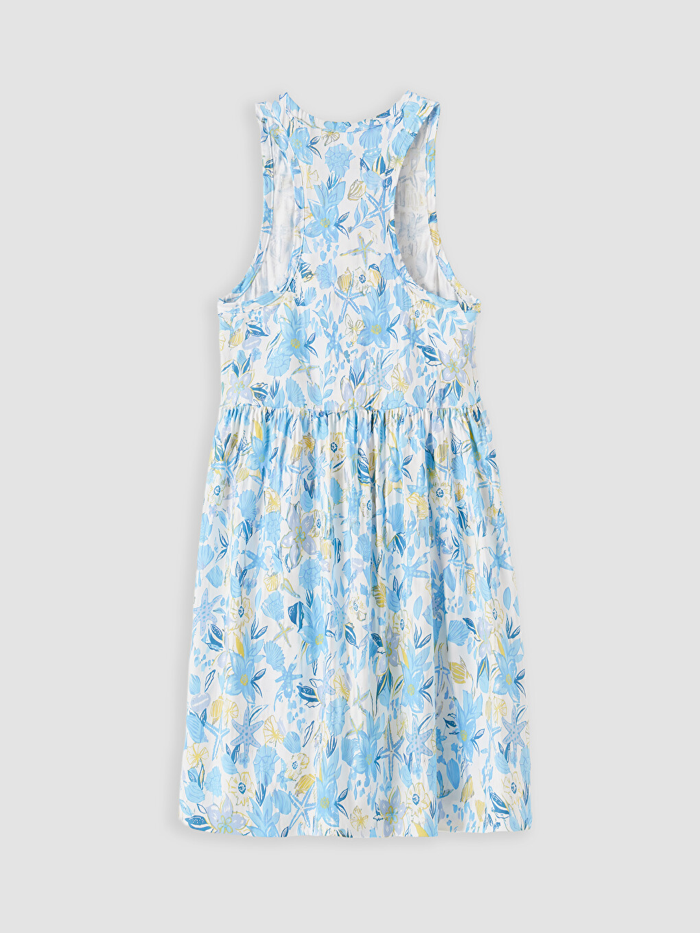 Crew Neck Patterned Girls' Dress-2