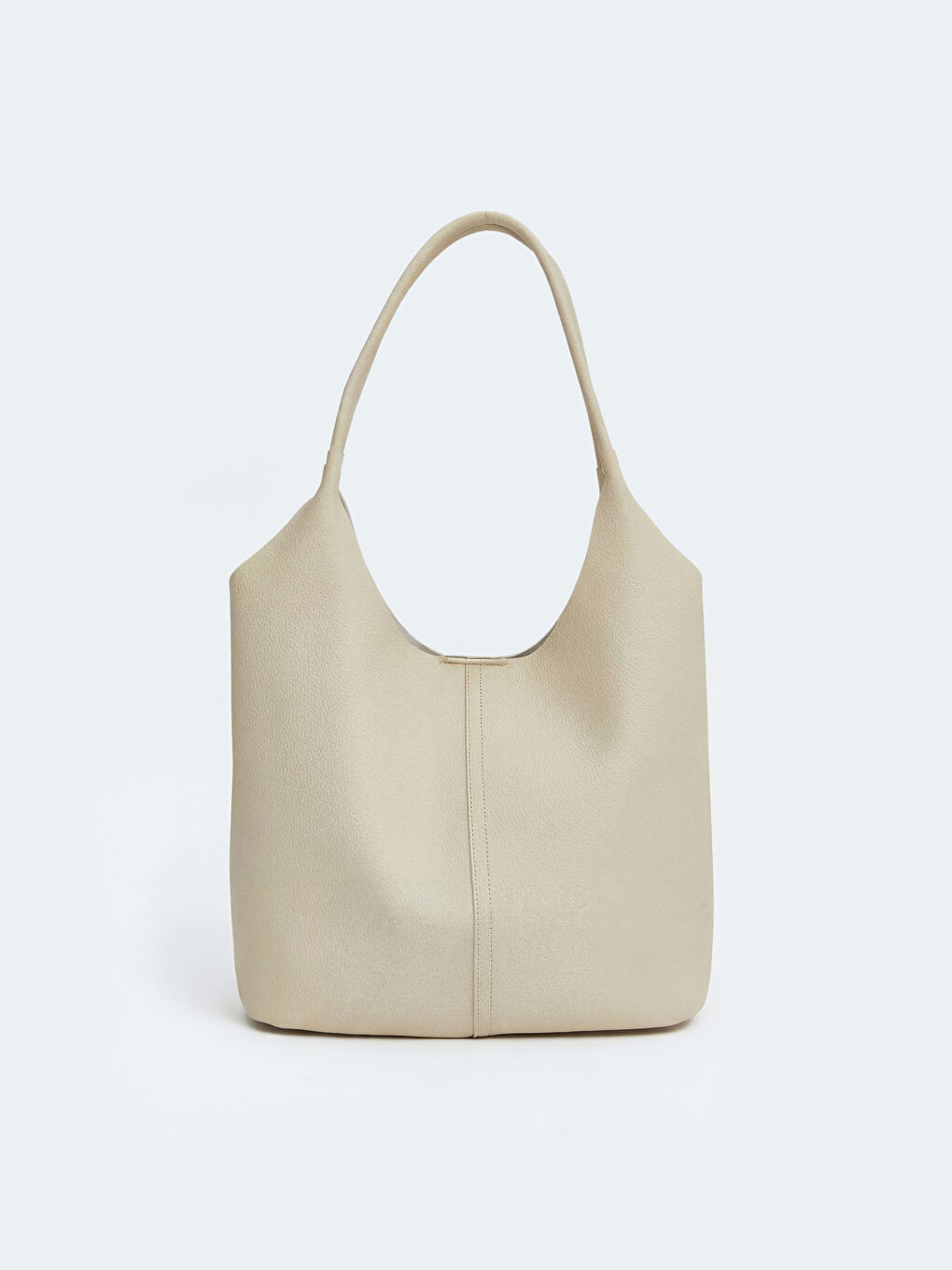 Bej Deri Görünümlü Kadın Omuz Çantası