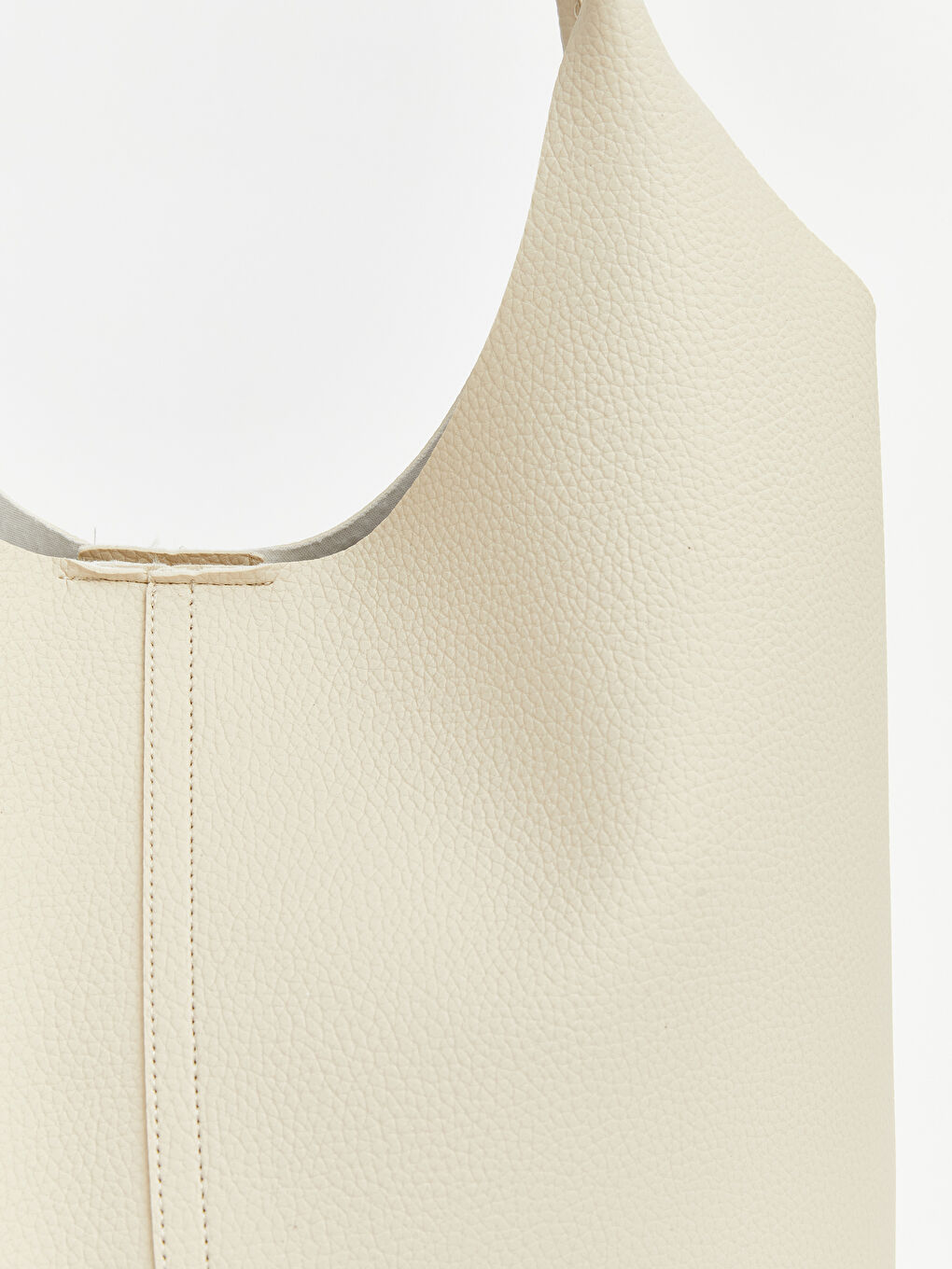 Bej Deri Görünümlü Kadın Omuz Çantası-2