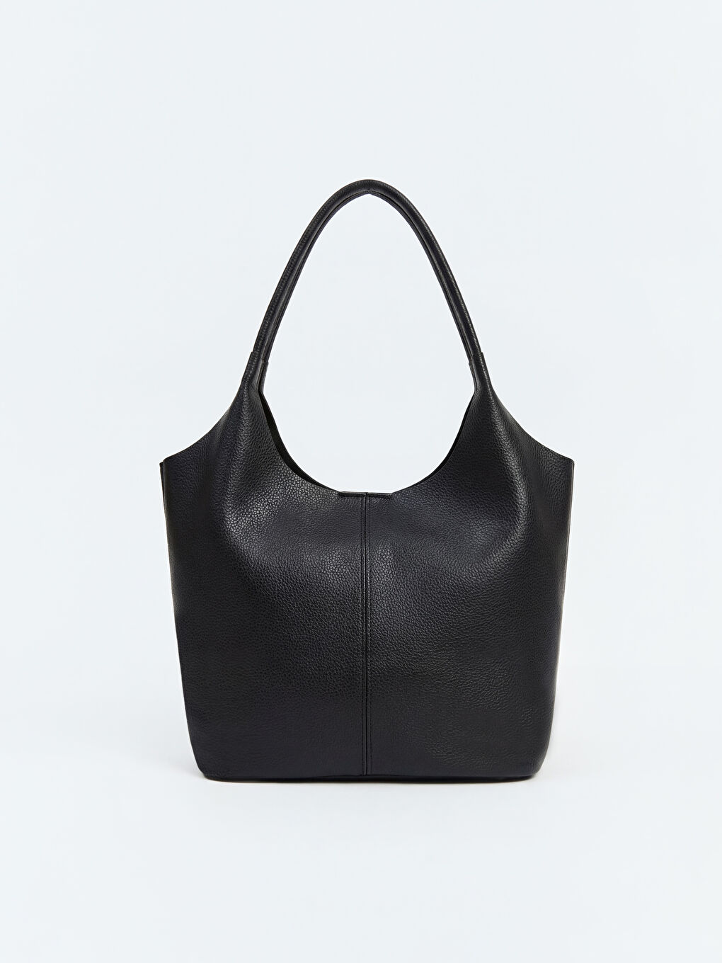 Siyah Deri Görünümlü Kadın Omuz Çantası