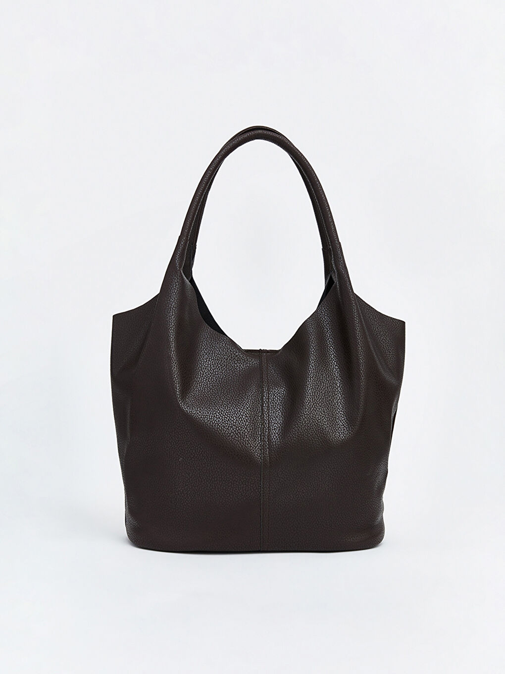 Kahverengi Deri Görünümlü Kadın Omuz Çantası