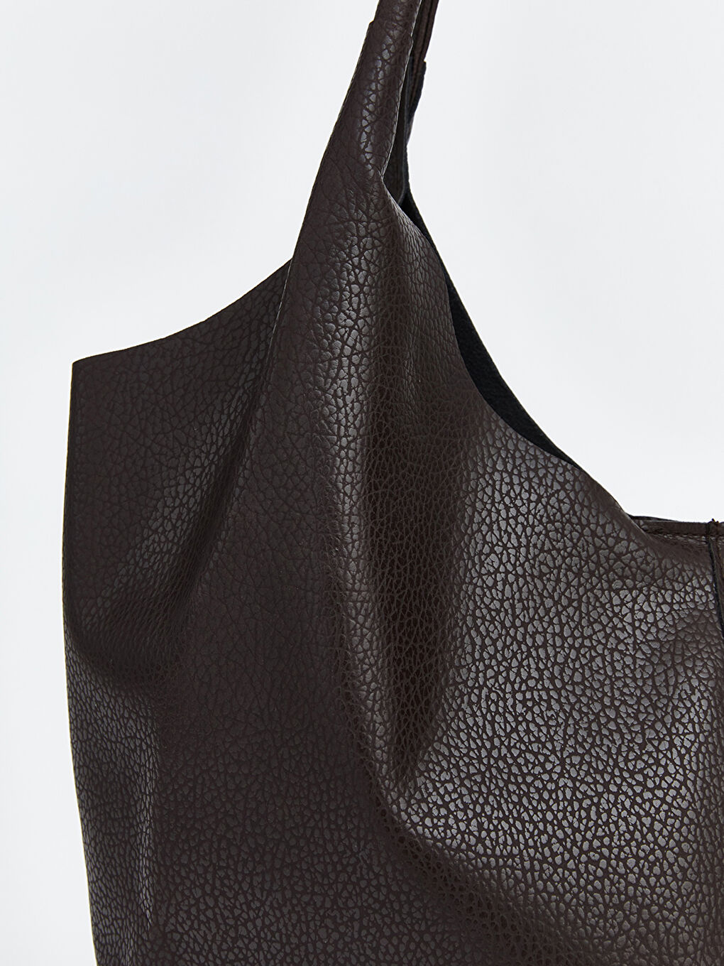 Kahverengi Deri Görünümlü Kadın Omuz Çantası-2