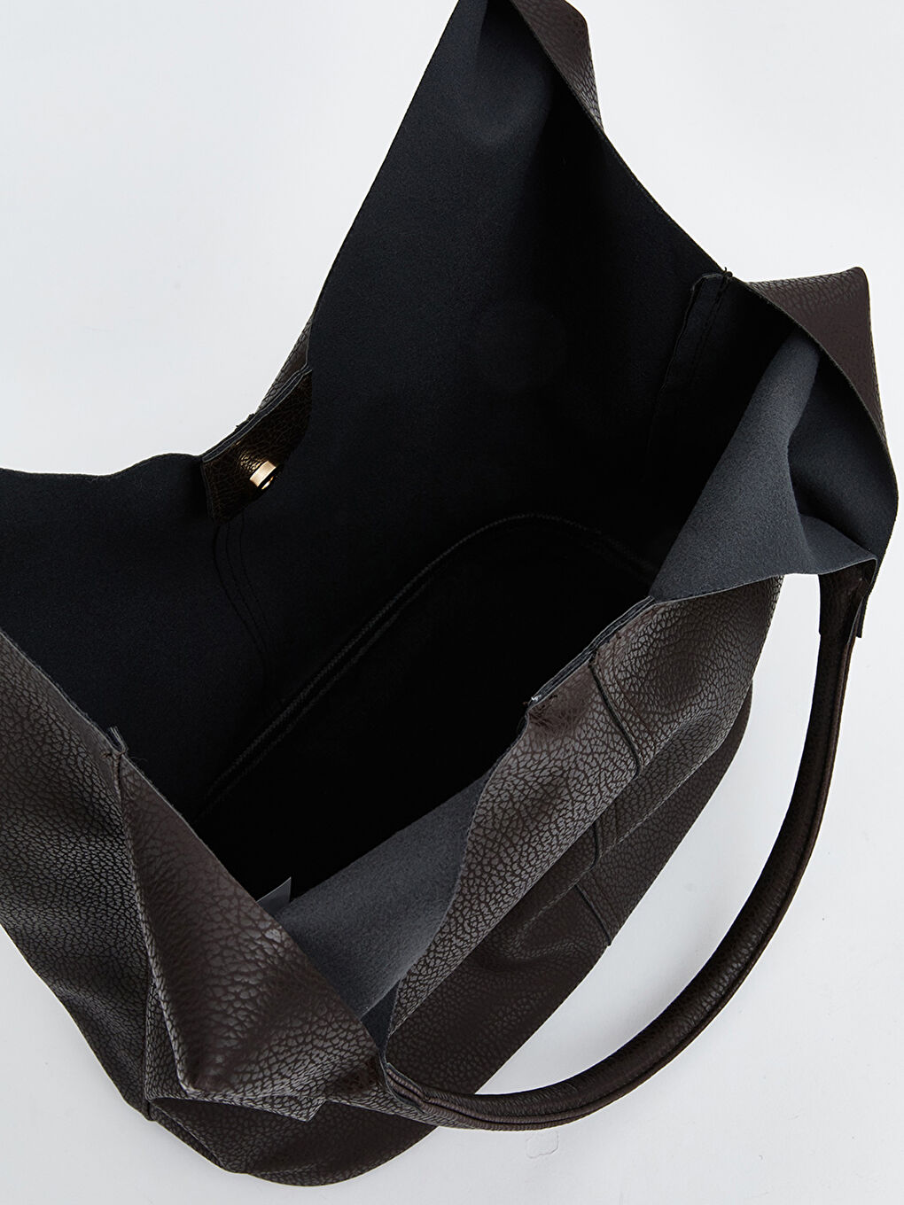 Kahverengi Deri Görünümlü Kadın Omuz Çantası-3