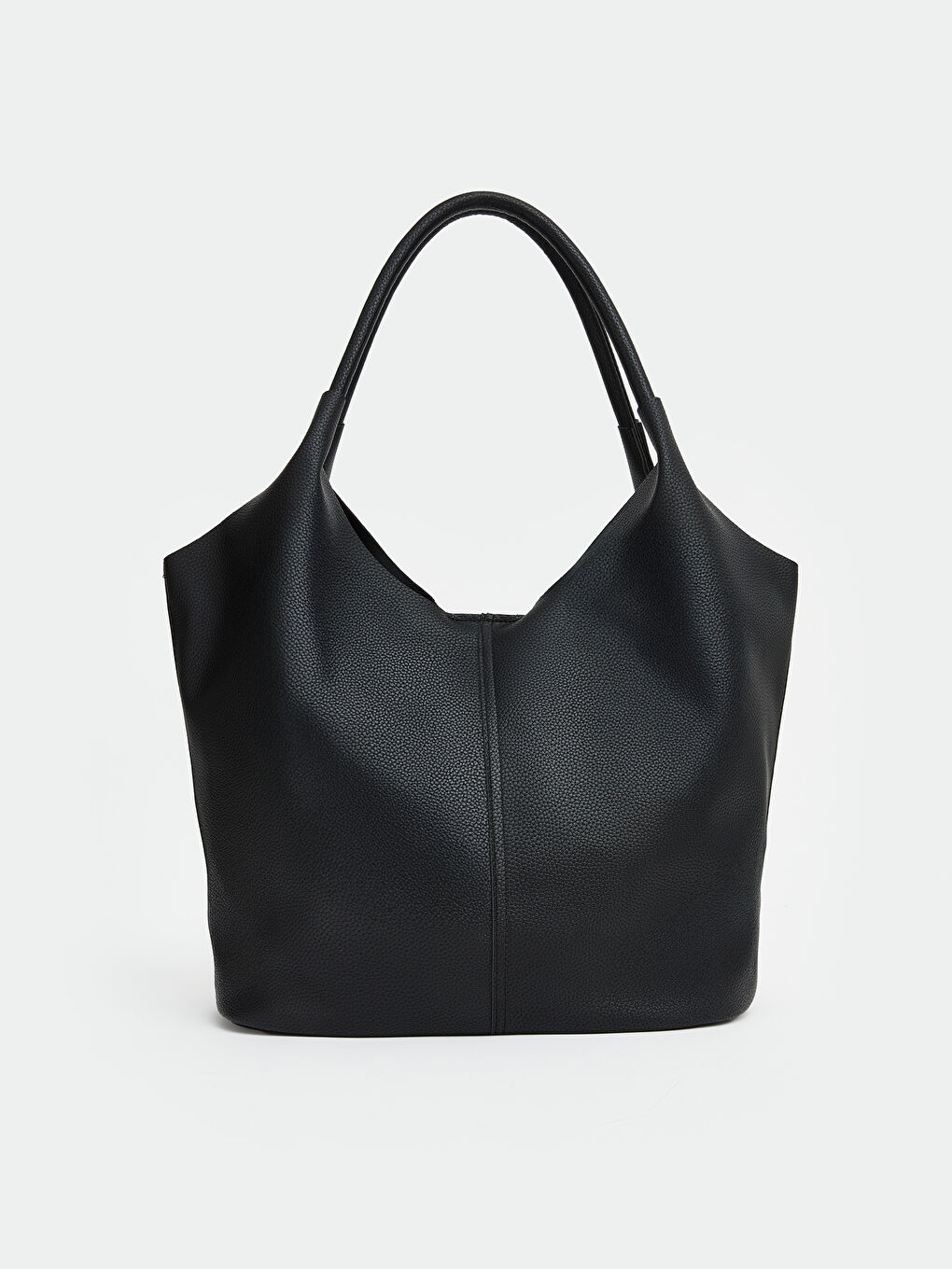 Siyah Deri Görünümlü Kadın Omuz Çantası