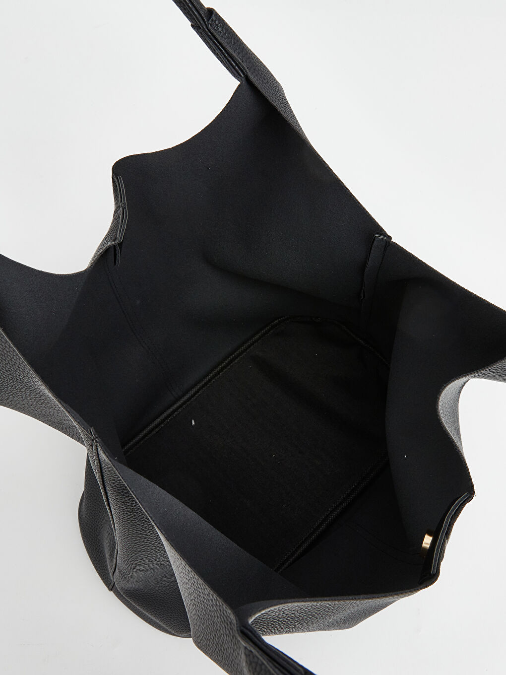 Siyah Deri Görünümlü Kadın Omuz Çantası-2